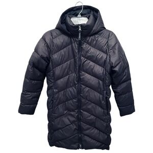 Marmot Montreaux Girls Down Coat Large Black 700 Fill Puffer Hooded Jacket Parka